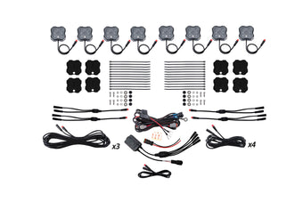 compare product Diode Dynamics Rgbw Rock Light Installer Magnet Mount Kit W/Controller (8 Pack) - DD7745C