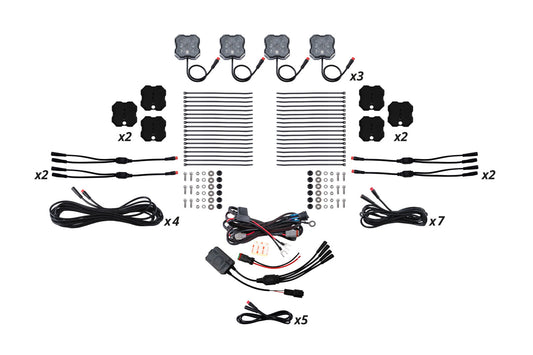 Diode Dynamics Rgbw Rock Light Installer Magnet Mount Kit W/Controller (12 Pack) - DD7749C