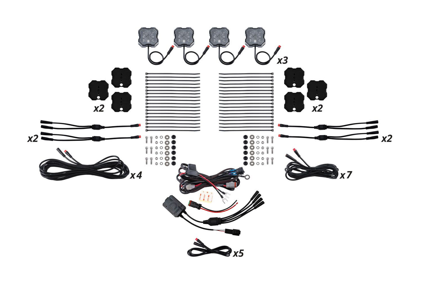 Diode Dynamics Stage Series 12-Piece LED Rock Light Kit | Single-Color, Dual-Color & RGBW