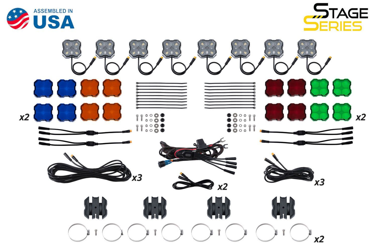 Diode Dynamics Stage Series SXS Rock Light Installer Kit – 8-Pack