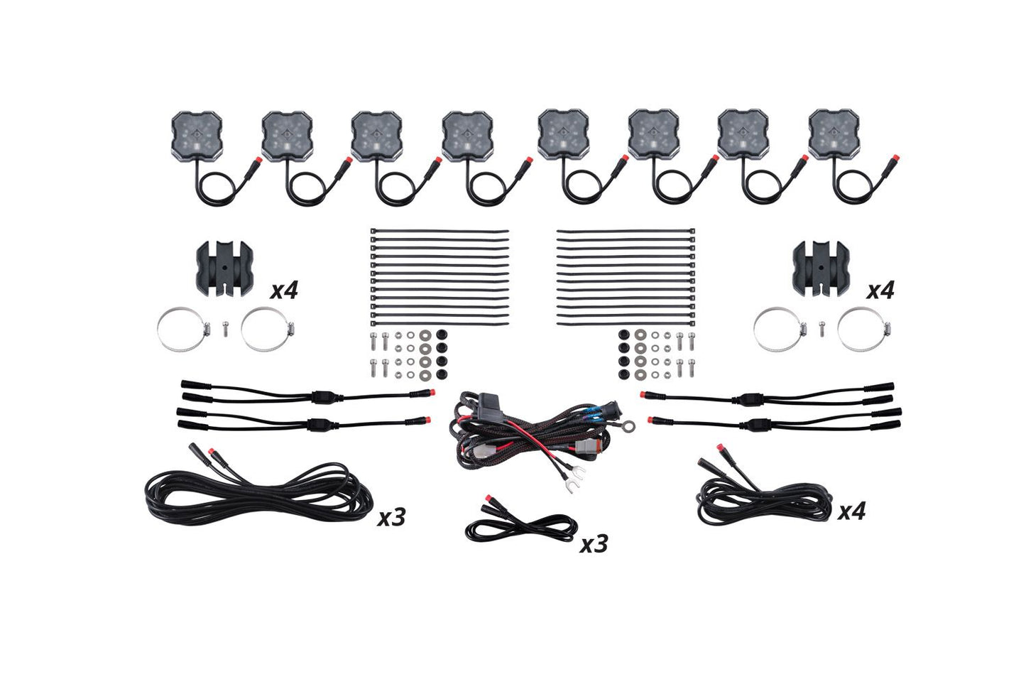 Diode Dynamics Stage Series SXS Rock Light Installer Kit – 8-Pack