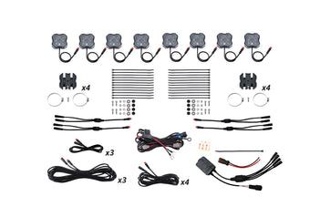 compare product Diode Dynamics Stage Series Sxs Rock Light Installer Kit  Rgbw M8 W/Controller (8 Pack) - DD7753C