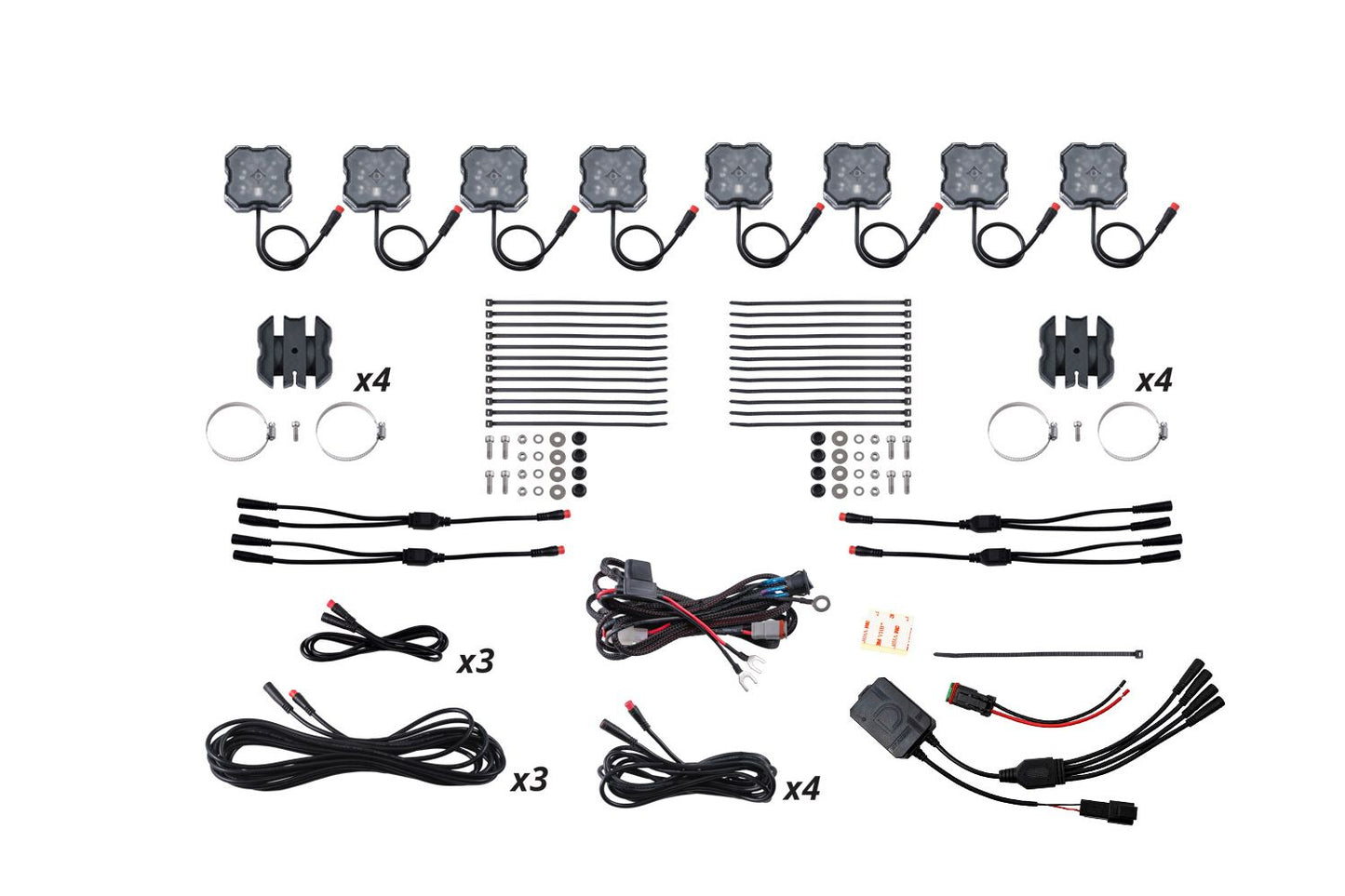 Diode Dynamics Stage Series SXS Rock Light Installer Kit – 8-Pack