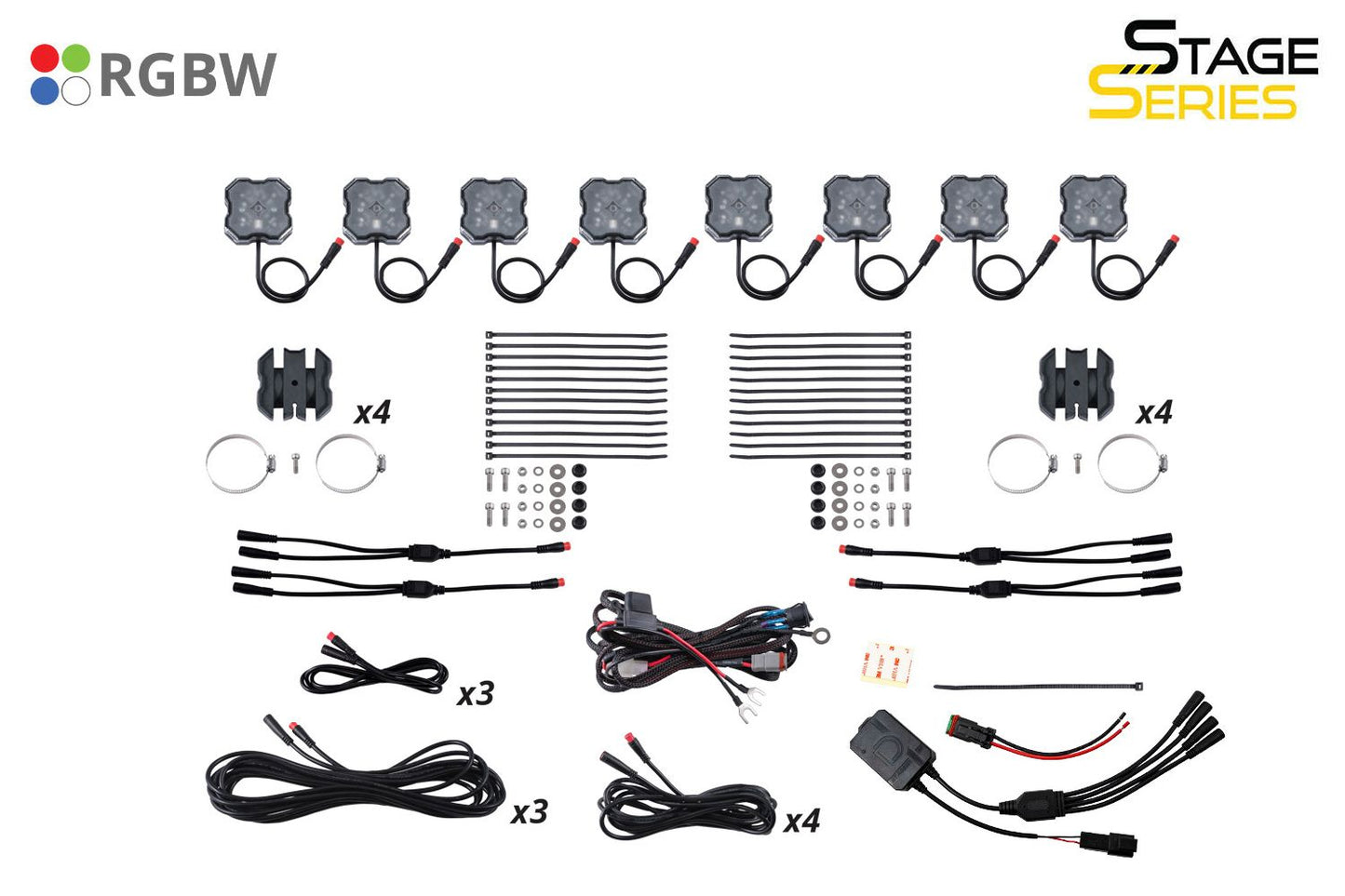 Diode Dynamics Stage Series SXS Rock Light Installer Kit – 8-Pack