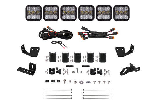 Diode Dynamics Ss5 6 Pod Cross Link Mounting Kit For Prinsu/Sherpa Roof Racks  Sport White Combo - DD7816