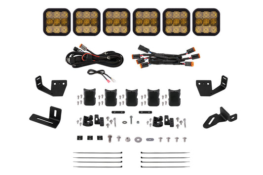 Diode Dynamics Ss5 6 Pod Cross Link Mounting Kit For Prinsu/Sherpa Roof Racks  Sport Yellow Combo - DD7817