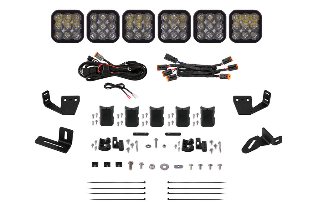 Diode Dynamics Ss5 6 Pod Cross Link Mounting Kit For Prinsu/Sherpa Roof Racks  Sport White Driving - DD7818