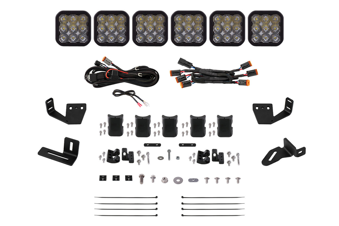 Diode Dynamics Ss5 6 Pod Cross Link Mounting Kit For Prinsu/Sherpa Roof Racks  Sport White Driving - DD7818