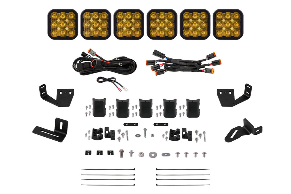Diode Dynamics Ss5 6 Pod Cross Link Mounting Kit For Prinsu/Sherpa Roof Racks  Sport Yellow Driving - DD7819