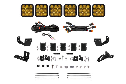 Diode Dynamics Ss5 6 Pod Cross Link Mounting Kit For Prinsu/Sherpa Roof Racks  Sport Yellow Driving - DD7819