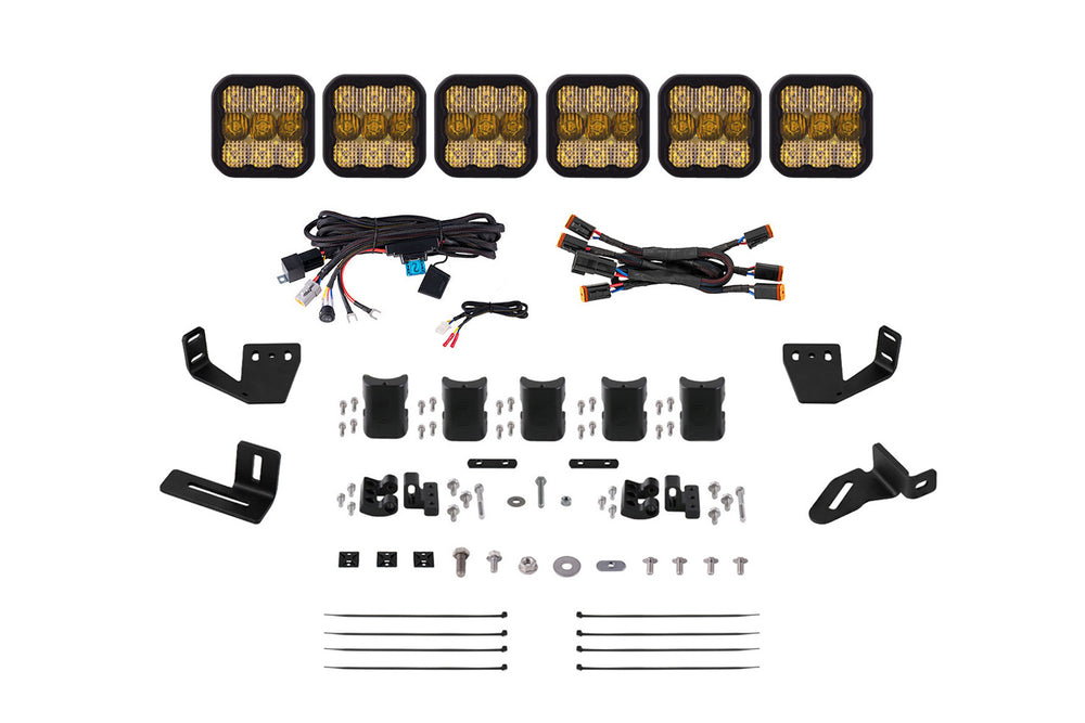 Diode Dynamics Ss5 6 Pod Cross Link Mounting Kit For Prinsu/Sherpa Roof Racks  Pro Yellow Combo - DD7821