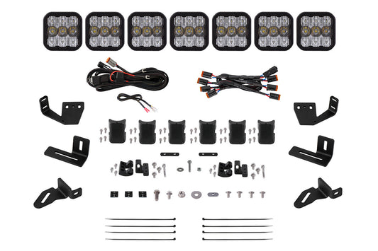 Diode Dynamics Ss5 7 Pod Cross Link Mounting Kit For Prinsu/Sherpa Roof Racks  Sport White Combo - DD7824