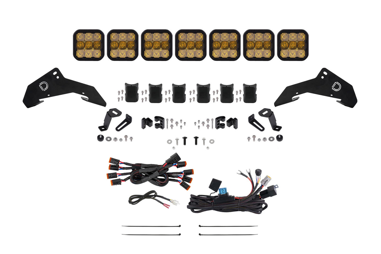 Diode Dynamics 2019 2024 Honda Talon Ss5 Pro Cross Link Roof Yellow Combo Lightbar Kit - DD7920