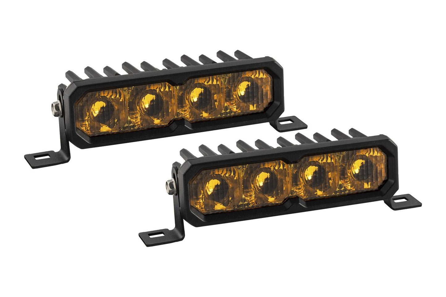 Diode Dynamics SS6 Yellow Stage Series LED Light Bars with Amber Backlight (Pair)