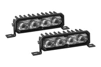 Diode Dynamics SS6 Stage Series White LED Light Bars with Amber or Red Backlight (Pair)