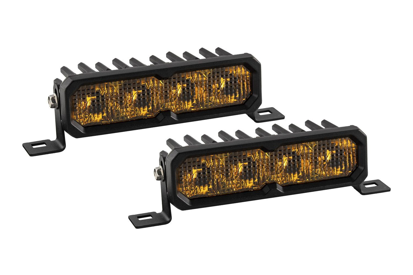Diode Dynamics SS6 Yellow Stage Series LED Light Bars with Amber Backlight (Pair)