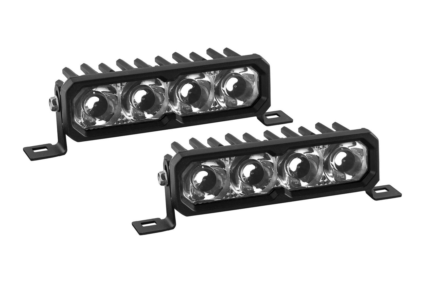 Diode Dynamics SS6 Stage Series White LED Light Bars with Amber or Red Backlight (Pair)