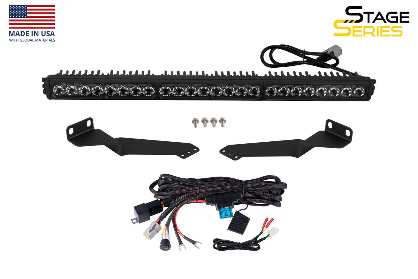 Diode Dynamics 2016-2023 Toyota Tacoma Stealth 30” LED Light Bar Kit | Behind Grille Mount