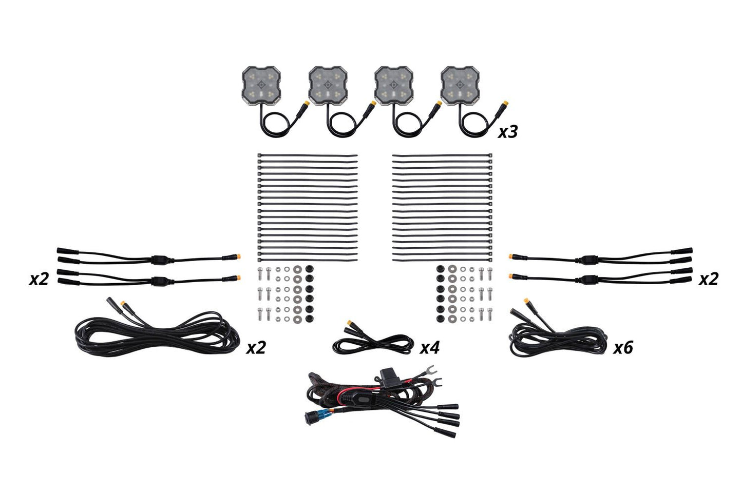 Diode Dynamics Stage Series 12-Piece LED Rock Light Kit | Single-Color, Dual-Color & RGBW