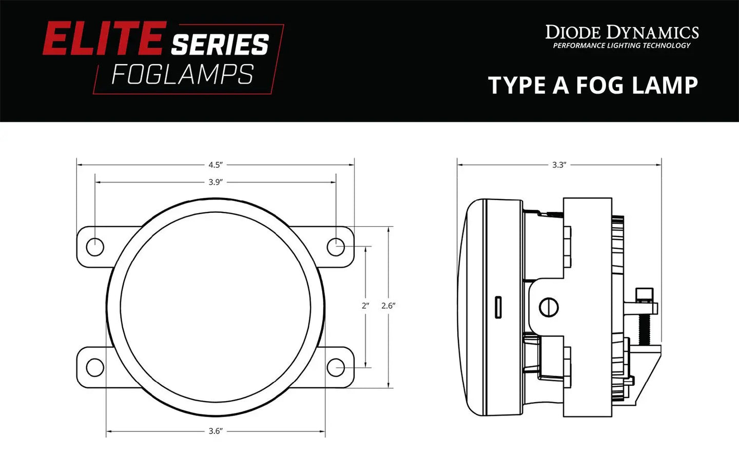Diode Dynamics Elite Series Type A Fog Lamps (pair) Diode Dynamics