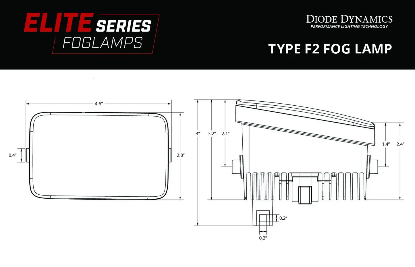 Diode Dynamics Elite Series Type F2 Fog Lamps (pair) for 2015-2020 Ford F150 or 2017-2022 Ford Super Duty Truck Diode Dynamics