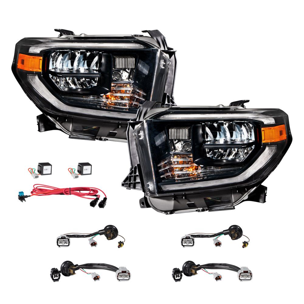 Form Lighting OEM-Style LED Headlights for 2014-2021 Toyota Tundra | Sequential Turn Signals, LED DRL &amp; Plug-and-Play Upgrade
