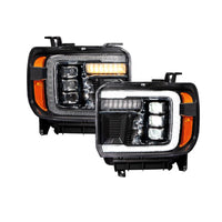 2014–2018 GMC Sierra 1500 and 2015-2019 GMC Sierra 2500 & 3500 Full LED Projector Headlights with Sequential Turn Signals & White DRL (Pair)