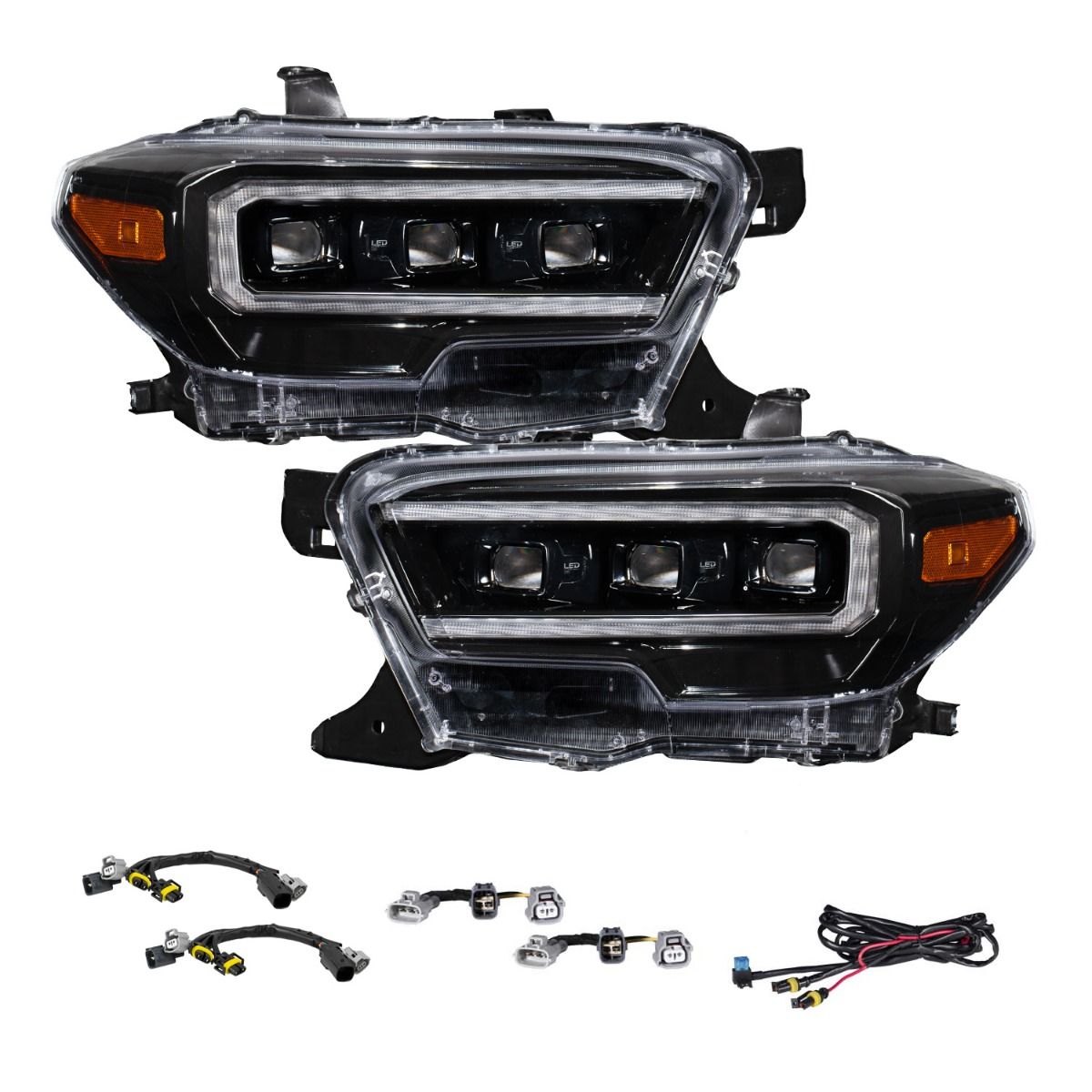 Form Lighting Sequential LED Headlights for 2016-2023 Toyota Tacoma | Triple Bi-LED Projectors, Selectable White/Amber DRL, Sequential Turn Signals