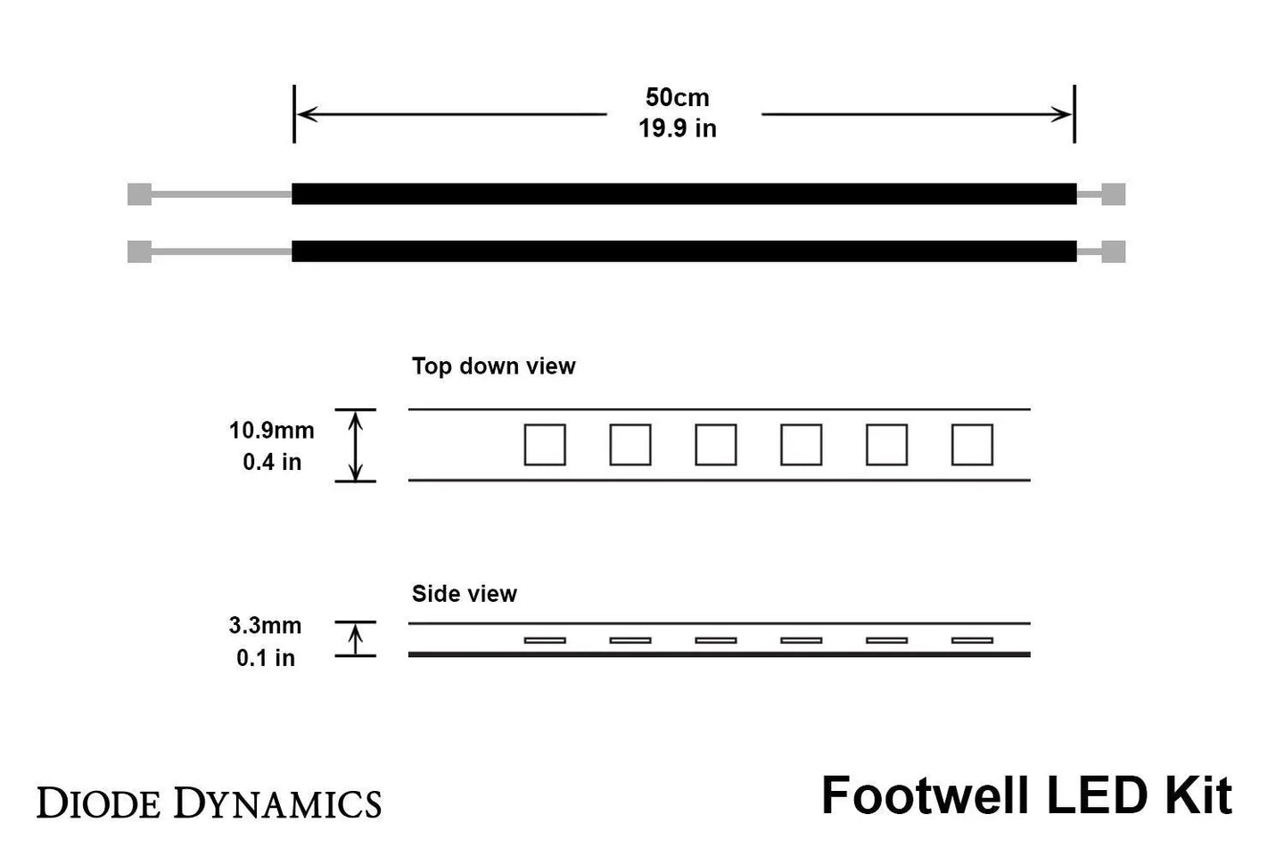 Diode Dynamics Single-Color LED Footwell Kit Diode Dynamics