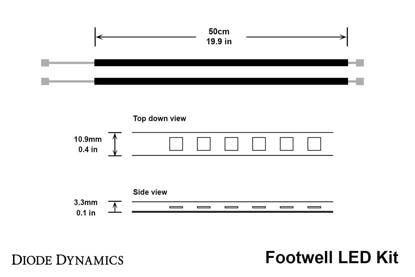 Diode Dynamics Single-Color LED Footwell Kit Diode Dynamics