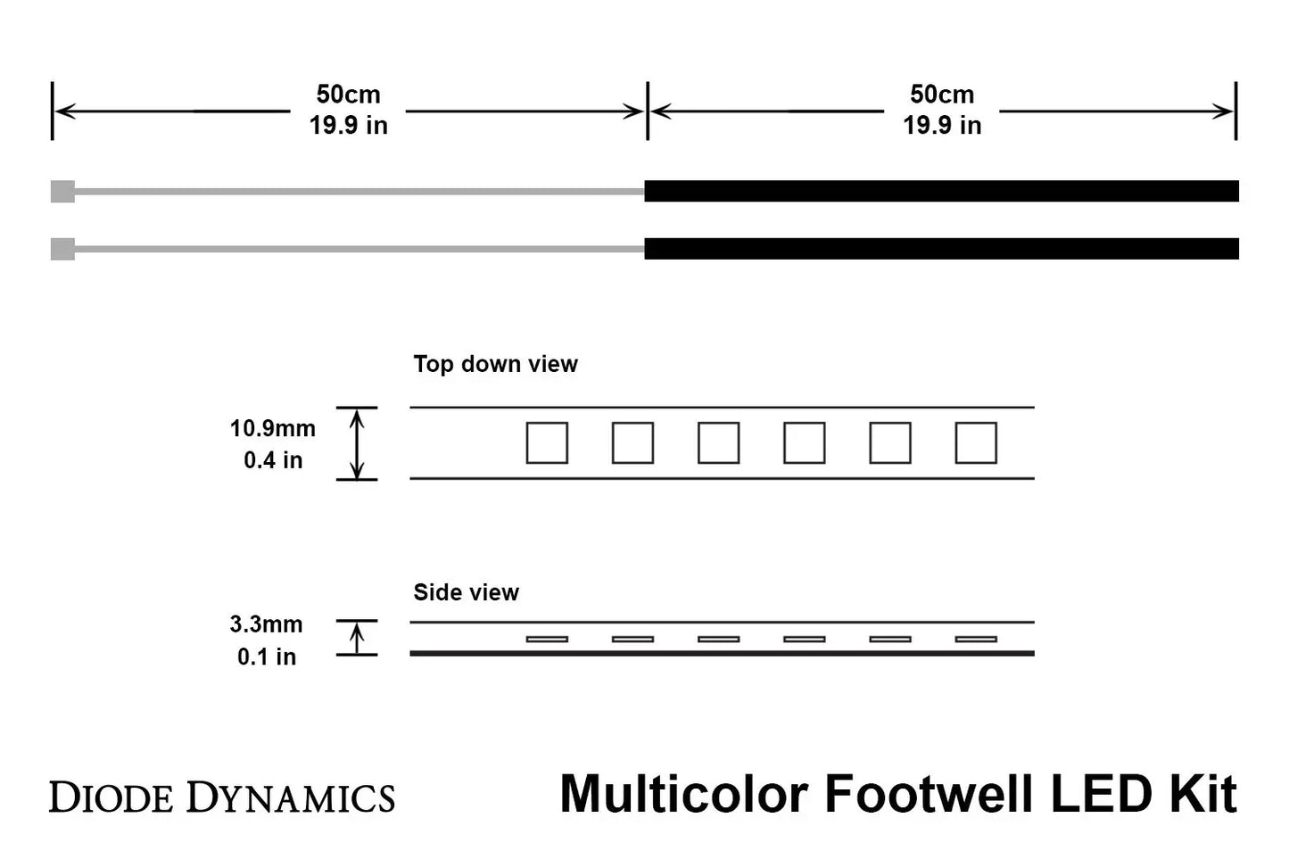 Diode Dynamics RGBW Multicolor Footwell LED Kit Diode Dynamics