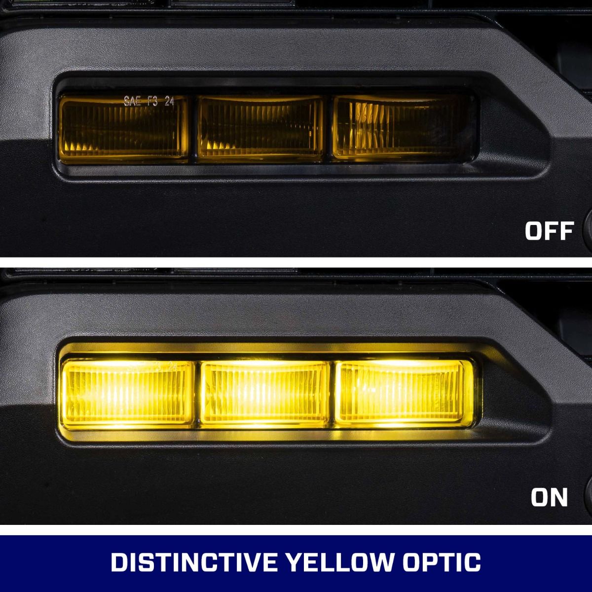 Form Lighting Toyota Fog Lights Yellow Optic Off and On comparison