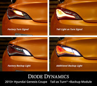 Diode Dynamics 2013-2016 Hyundai Genesis Coupe Tail as Turn® +Backup Module (USDM) Tail Lights