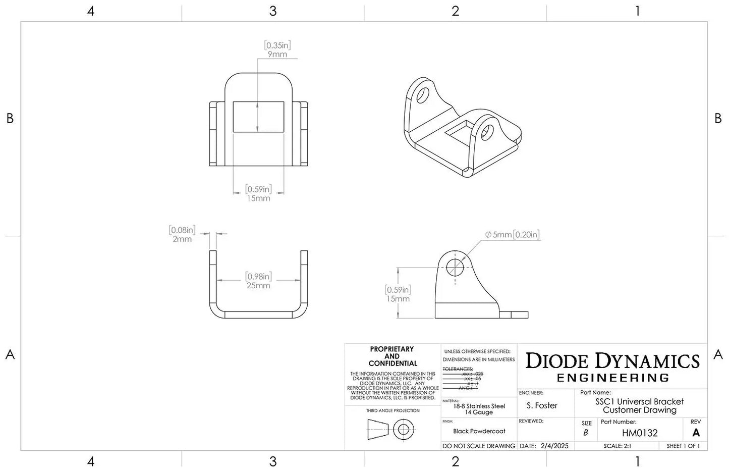 Diode Dynamics SSC1 Universal Bracket Kit Diode Dynamics
