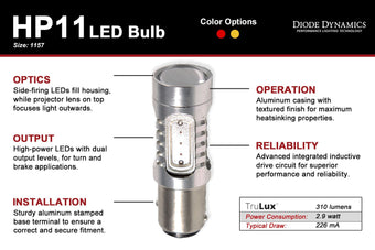 compare product Diode Dynamics 1157 HP11 Turn Signal LED Bulbs