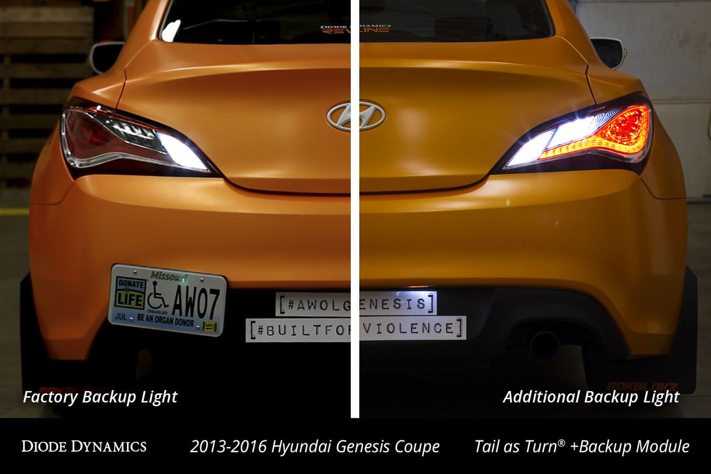 Diode Dynamics 2013-2016 Hyundai Genesis Coupe Tail as Turn® +Backup Module (USDM) Tail Lights
