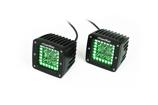 FCKLightBars RGB High-Output LED Pod Lights with Color Halo & Wireless Controller (Pair)