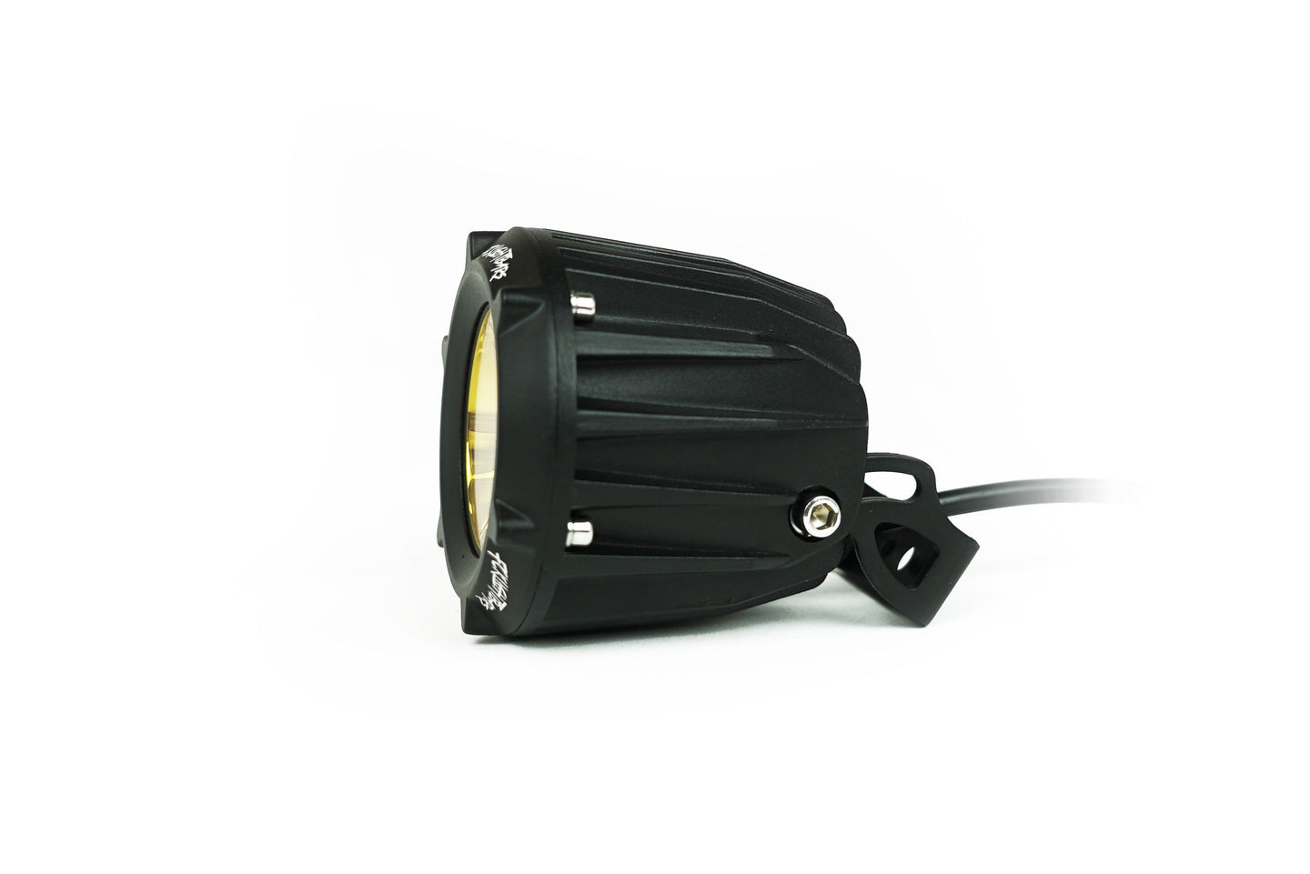 3-Inch FCK RP-S1 Round LED Light Pod Side View Yellow