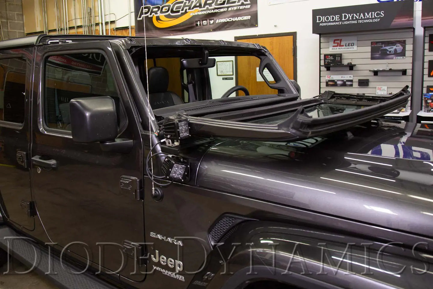 Diode Dynamics 2018-2026 Jeep JL Wrangler / 2020-2025 Jeep Gladiator Cowl Mount LED Brackets Diode Dynamics