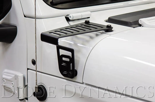 Diode Dynamics 2018-2026 Jeep JL Wrangler / 2020-2025 Jeep Gladiator Cowl Mount LED Brackets