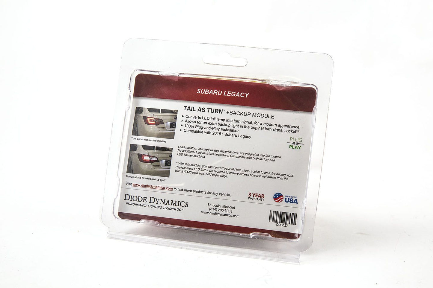 Diode Dynamics 2015-2019 Subaru Legacy Tail as Turn® +Backup Module (USDM) Tail Lights
