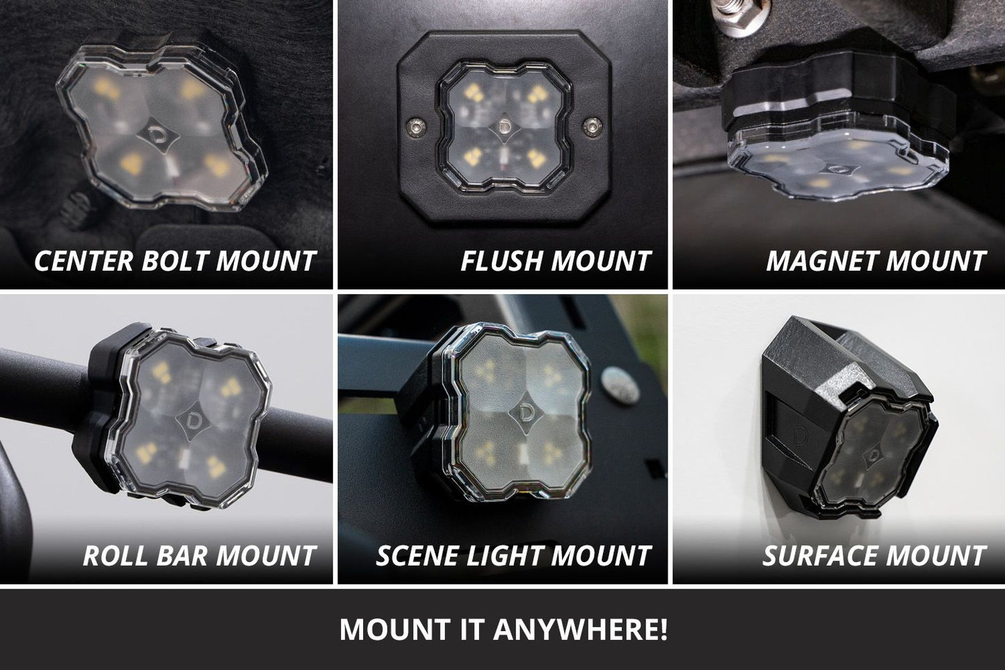 Diode Dynamics Stage Series 12-Piece LED Rock Light Kit | Single-Color, Dual-Color & RGBW