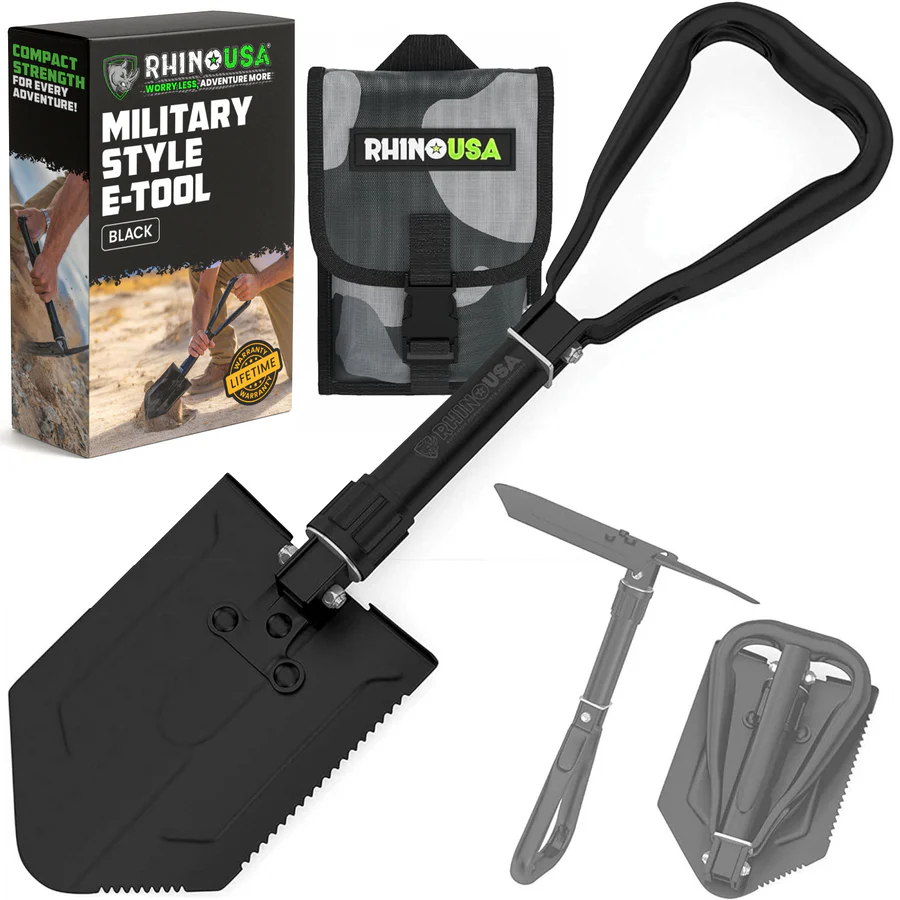 RHINO USA FOLDING RECOVERY SHOVEL W/PICK