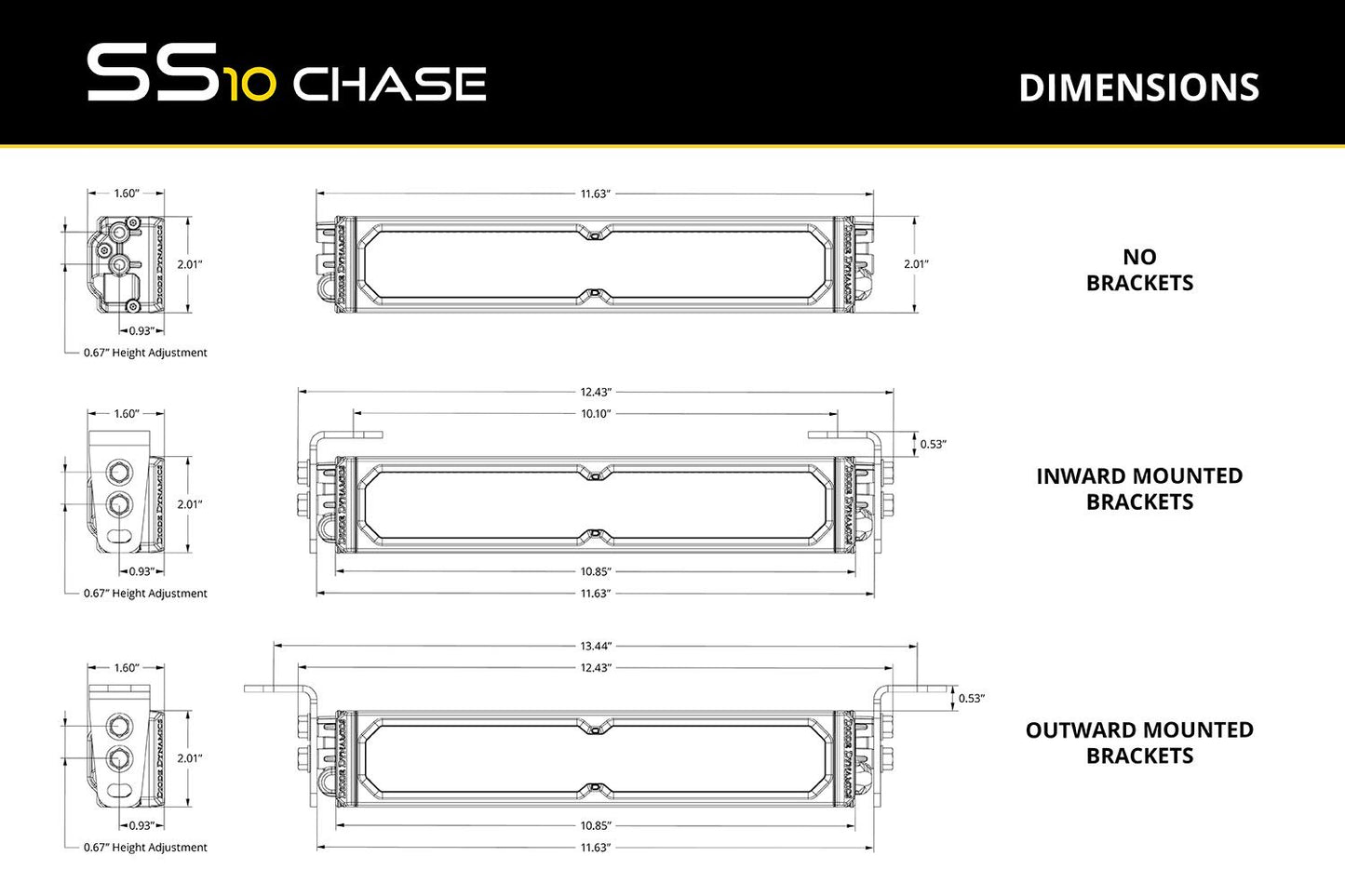 Diode Dynamics SS10 LED Chase Light Bar – 3-in-1 Chase, Brake & Reverse Light