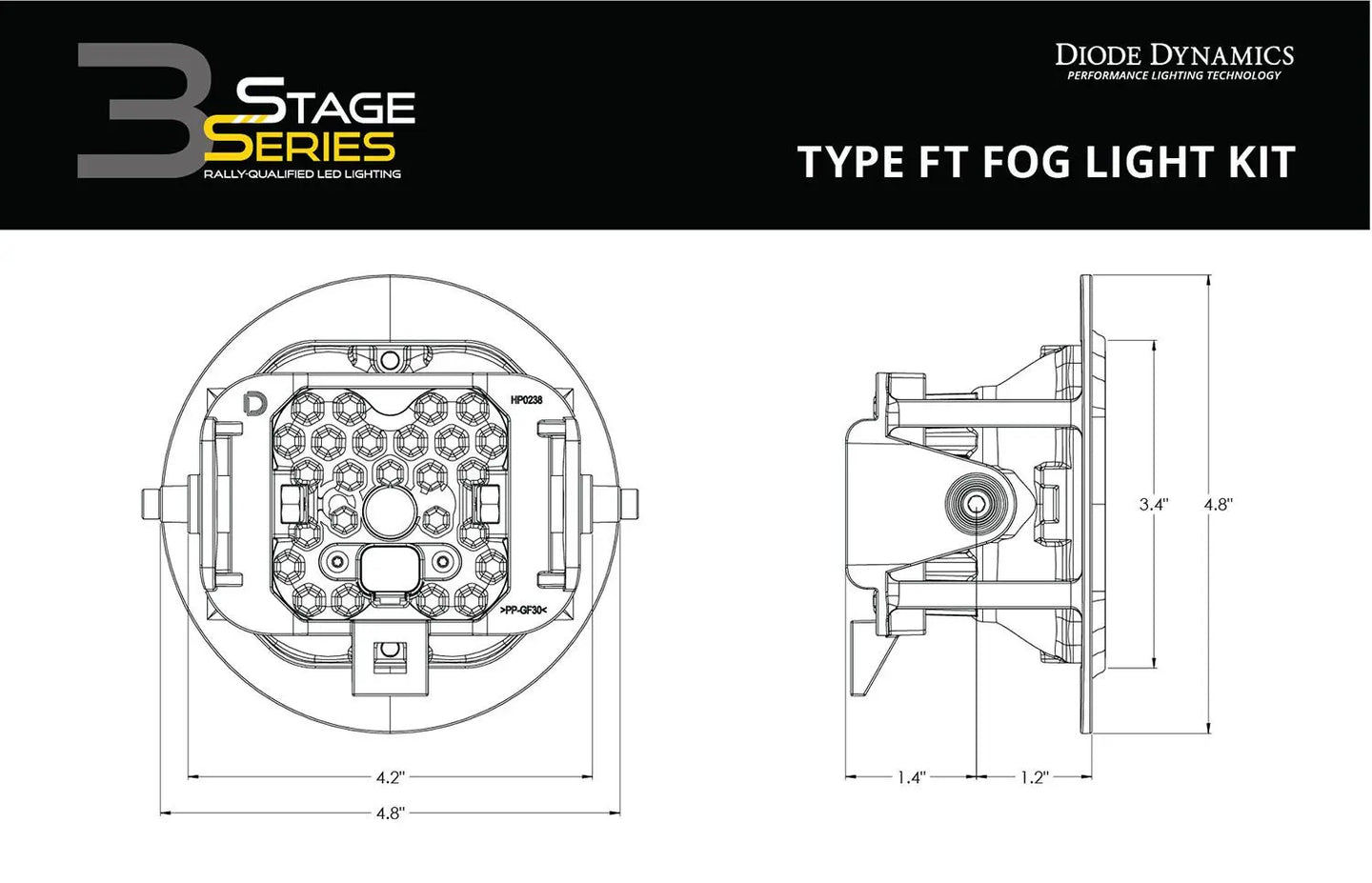 Diode Dynamics SS3 SAE Type FT Fog Light Kit Diode Dynamics