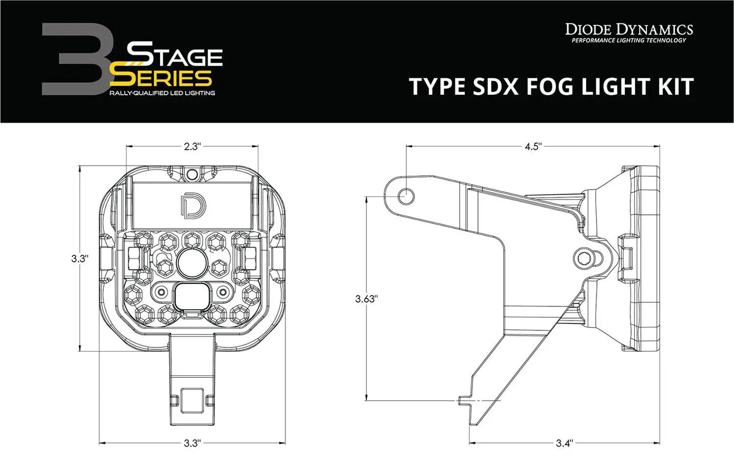 Diode Dynamics SS3 SAE Type SDX Fog Light Kit Diode Dynamics