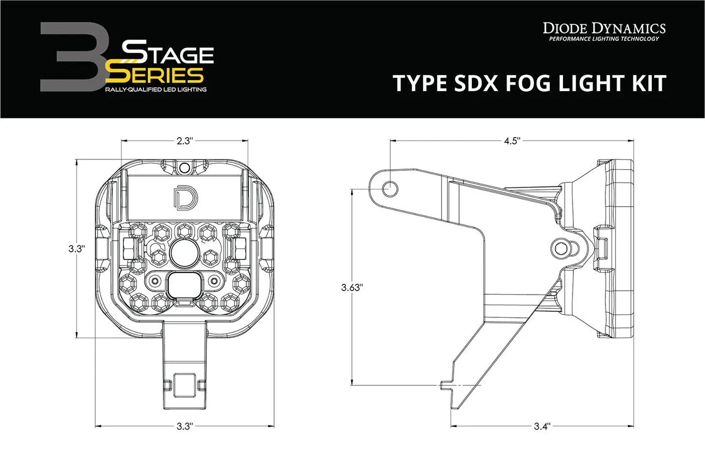 Diode Dynamics SS3 SAE Type SDX Fog Light Kit Diode Dynamics