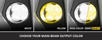 Diode Dynamics SS3 Dual-Color SAE LED Fog Light Pod with Amber Backlight – White & Yellow, Universal Mount (Single) - DD8932S