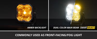 Diode Dynamics SS3 Dual-Color SAE LED Fog Light Pod with Amber Backlight – White & Yellow, Universal Mount (Single) - DD8932S