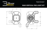 Diode Dynamics SS3 SAE/DOT Ram Vertical Fog Light Kit Diode Dynamics